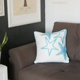 thumbnail image 1 of Marine Blue Stars Square 18" Throw Pillow Cover, 1 of 3