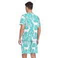 thumbnail image 2 of joogoo Men's Pajama Set Deers on Blue V-Neck Pj Shorts Set 2 Piece Loungewear Sleepwear XL, 2 of 7