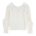 thumbnail image 2 of bar III Blusa sin mangas con volantes para mujer, color blanco roto, pequeña, 2 of 2