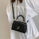 thumbnail image 2 of Bolso bandolera para mujer, bolso cuadrado pequeño portátil de nicho, elegante, combinable, moderno, bolso baguette de cocodrilo de un solo hombro, 2 of 6