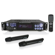 PYLE PWMA3003T - Home Amplifier Receiver & Microphone System - Hybrid Pre-Amplifier with (2) Wireless Microphones, MP3/USB/AUX/AM/FM Radio (3000 Watt)