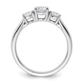 thumbnail image 2 of Auriga Fine Jewelry 14K White Gold Lab Grown Diamond 3 Stone Band for Women Size 7 (Carat: 1 Carat, Clarity: SI2, Color: GH), 2 of 4