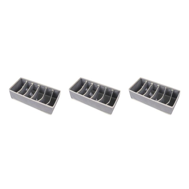 Yuarrent Cajón Organizador de ropa interior Armario Cajón Sujetador Bragas Caja de soporte de almacenamiento de tela no tejida, gris, 6 rejillas, Type1 NO1 Yuarrent CBP146818