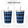 thumbnail image 4 of 12oz Conical Thermal Insulation Cup 4.9×3.2in With Straw No Odor Insulation Effect Is Good For Party Camping Picnic Travel Argyle Plaid Doderblue_2, 4 of 7