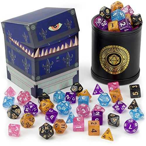 Wiz Dice Cup of Wonder 35 Polyhedral Dice in 5 Complete Sets & Dice Cup 