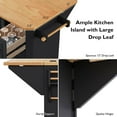 thumbnail image 5 of 56" Large Kitchen Island with Power Outlet and Drop Leaf, Rolling Kitchen Island Cart with 6 Drawers and 1 Cabinet for Kitchen, Dining Room, Black, 5 of 7