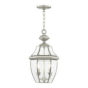 Livex Lighting Monterey 2 Light Outdoor Chain Hang in Brushed Nickel