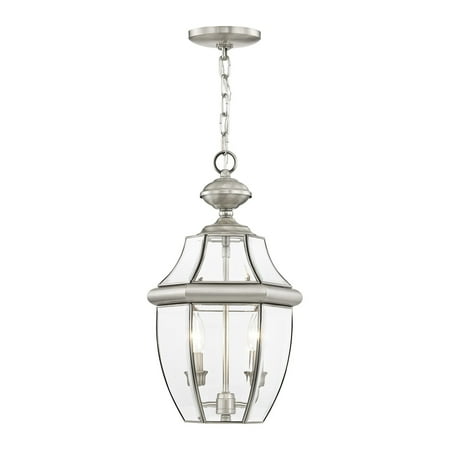 Livex Lighting Monterey 2 Light Outdoor Chain Hang in Brushed Nickel