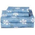 thumbnail image 1 of Pointehaven Ensemble de Draps en Flanelle Imprimée 100% Coton, Grand, Flocons de Neige, 1 of 2