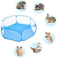 thumbnail image 3 of Parque infantil plegable portátil para animales pequeños (azul) con bolsa de almacenamiento, tienda de campaña transpirable, recinto de ejercicio para cobayas, conejos, hámsteres, erizos, gatos., 3 of 5