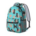 thumbnail image 2 of Poodle and Rose Blue Pattern Backpack for School, Cute School Bag with Adjustable Shoulder Straps and Padded Back, 15.3"x11"x6.7", 2 of 5