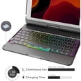 thumbnail image 3 of 360° Rotatable Keyboard Case with 10-Color Backlit Keys for 9.7" iPad 5th/6th Gen, iPad Air 1st/2nd Gen & iPad Pro 9.7-inch，Black, 3 of 12