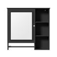 thumbnail image 2 of Yesfashion Bathroom Medicine Cabinet With Single Mirror Door, Wall Mounted Storage Cabinet With Mirror Door And Adjustable Shelf, 3 Open Fixed Shelves, For Bathroom, 2 of 9