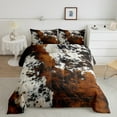 thumbnail image 3 of Manfei Cow Print 2pcs Bedding Comforter Set,Highland Cattle Twin Comforter Sets,Animal Print Breathable Bedding Set,Lightweight Abstract Room Decor,Reversible, 3 of 8