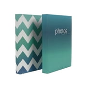 New View Gifts Blue/ Grey Chevron Photo Album 2 Pack, Holds 144 - 4"x6" Photos