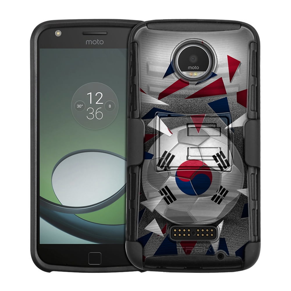 Motorola Moto Z Play Armor Hybrid Case Soccer Ball Korea Flag by Trek Media Group