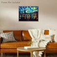 thumbnail image 3 of Cuadro decorativo lienzo siete gatos mirando La Noche Estrellada Van Gogh, fusión arte clásico y mascotas, pintura divertida para sala, dormitorio y tienda de mascotas, 3 of 8