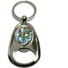 Board Game Gaming Dice, Chrome Plated Metal Spinning Oval Design Bottle Opener Keychain Key Ring