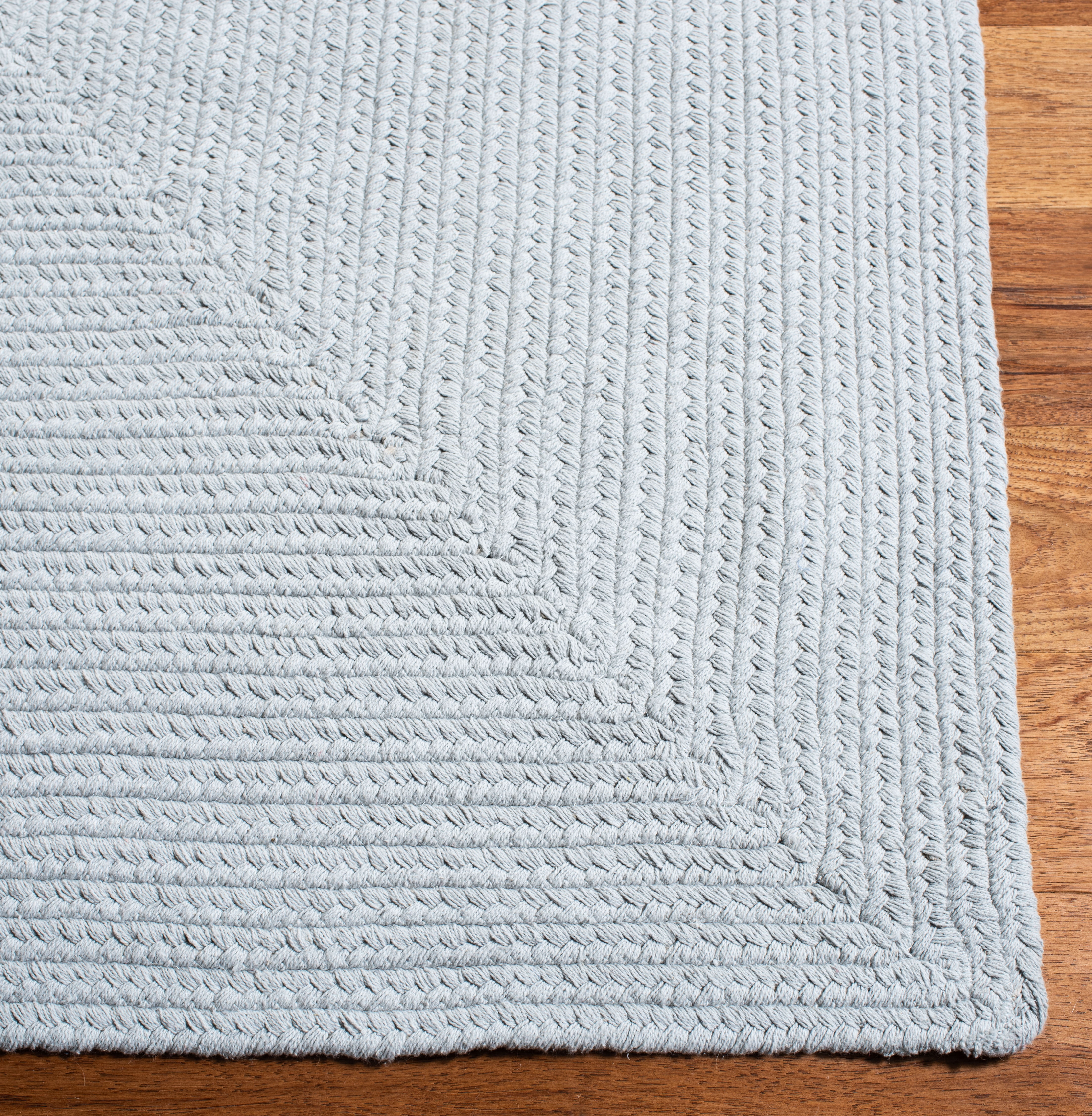 SAFAVIEH Braided Creighton Solid Cotton Reversible Runner Rug, Light Blue, 2'3" x 8'