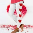 thumbnail image 2 of DDAPJ pyju Valentines Day Leggings for Women, Cute Heart Print Casual Tights High Waisted Stretch Running Yoga Pants Casual Milk Silk Legging White S, 2 of 5