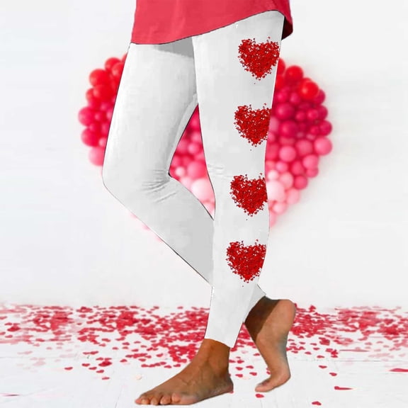 Timegard Womens Pajamas Pants Leggings Slim Comfy Valentines Day Print Trousers Sleepwear Casual Pants
