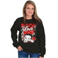 thumbnail image 5 of Cool Kanji Style Betty Boop Love Women Crewneck Sweatshirt Brisco Brands S, 5 of 6
