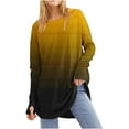 thumbnail image 1 of Swstbby Soldes d'Automne! Hauts d'Automne pour Femmes Grande Taille, Haut à Manches Longues Raglan Col Rond Surdimensionné Jaune TTG, 1 of 4