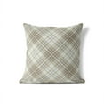 thumbnail image 2 of Chinny Tartan Taupe Throw Pillow, 2 of 4