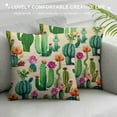 thumbnail image 3 of HENGT  Cactus Throw Pillow Cover Watercolor Cactus Plants and Purple FlowersFabric for Couch Bed Sofa Car Waist Cushion Cover Pillow Case, 3 of 5