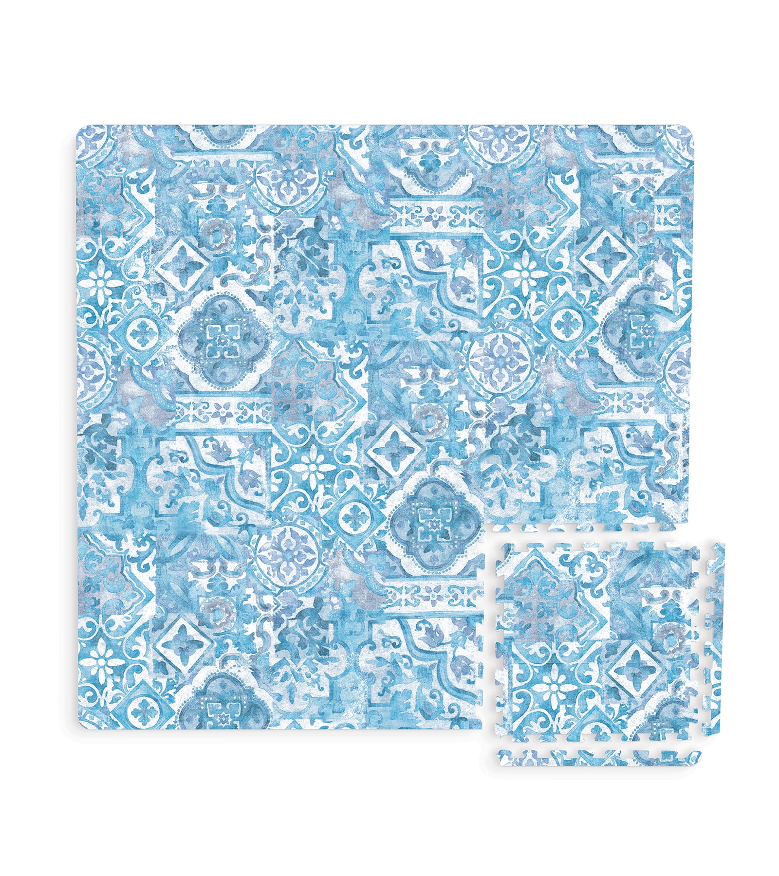 FloorPops! Blue Belize 11.4-in x 11.4-in Interlocking Floor Tiles