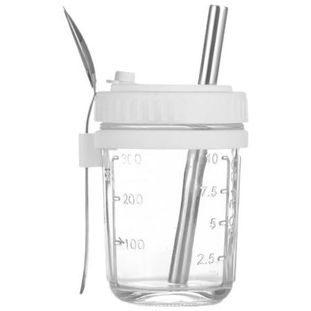 

NUOLUX 1 Set Overnight Oat Containers with Lid Overnight Oats Jar Overnight Oats Container and Spoon Straw