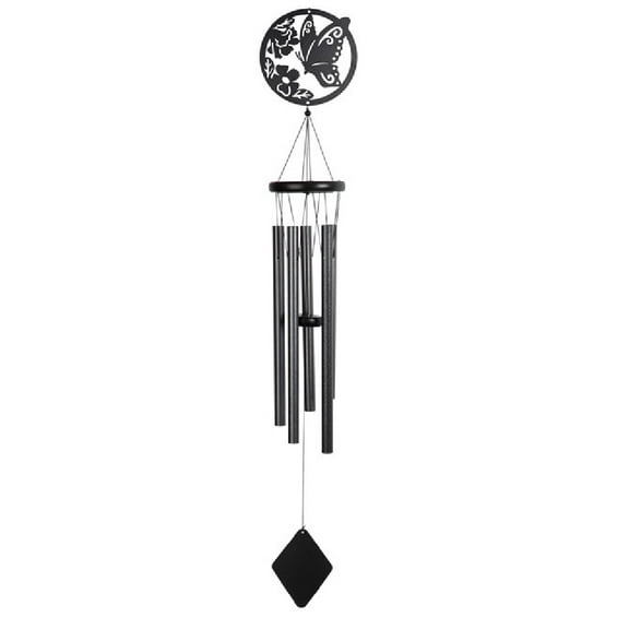 Metal Black Butterfly Wind Chime 40 Inch Long New