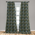 thumbnail image 4 of Ambesonne Fantasy Curtains, Bird Snake Flower Butterfly, Pair of 28"x95", Pale Blue Amber and Ginger, 4 of 4