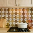 thumbnail image 4 of Mi Alma Vintage Rhombus Rustic Brown Gold Peel & Stick Tiles - Vinyl Backsplash 8x8, 4 of 8