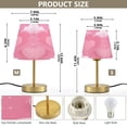 thumbnail image 2 of Tapered Desk Lamp with Antique Brass Base Table Lamps Dimmable LED Bulb Button Switch Night Light Pink Dreamy Heart Small, 2 of 8