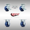 thumbnail image 2 of 4 Inch SS Solid Polyurethane Caster Set with 2 Brakes/Swivel Locks 2 Rigid SCC, 2 of 2
