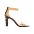 thumbnail image 3 of INC Womens Brown Studded Transparent Ankle Strap Cushioned Makenna Square Toe Block Heel Zip-Up Dress Heeled Sandal 9.5 M, 3 of 3