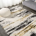 thumbnail image 5 of JONATHAN Y LONDON SHAG 8 x 10 Area Rug, Nova Bold Strie - Beige/Black/Yellow, SHG102A-8, 5 of 10