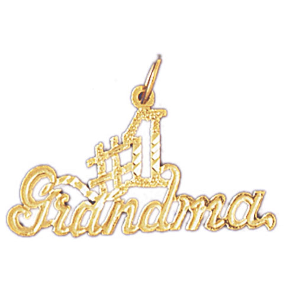 Jewels Obsession #1 Grandma Necklace 14K Yellow Gold-plated 925 Silver #1 Grandma Pendant with 18 Necklace