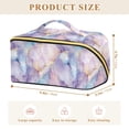 thumbnail image 4 of FORMRS Makeup Bag Travel Cosmetic Organizer for Women Fold Flat Zipper Pouch with Handle, Purple Marble Pattern, 4 of 8