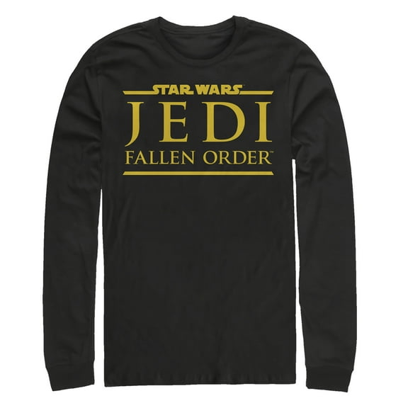 Men's Star Wars Jedi: Fallen Order Golden Logo Long Sleeve Shirt Black 2X Large