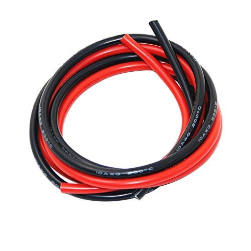 6 Feet Silicone Cable Wire 10 AWG Flexible Silicone Cable 10 Gauge