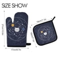 thumbnail image 2 of Yayeee Oven Mitts and Pot Holder Set of 4 Heat Resistant Kitchen Gloves Baking Hot Pad, White Cat Planet, 2 of 5
