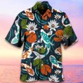 thumbnail image 2 of Camisas hawaianas de playa con estampado de animales en 3D para hombre y mujer, camisas de manga corta con personalidad Y2k, ropa con solapa, 2 of 5