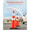 thumbnail image 3 of VEVOR 6Pack 36" Traffic Cones, Safety Road Parking Cone with Black Weighted Base, PVC Orange Traffic Safety Cones, Hazard Cones Reflective Collars for Construction Traffic Parking, 3 of 9