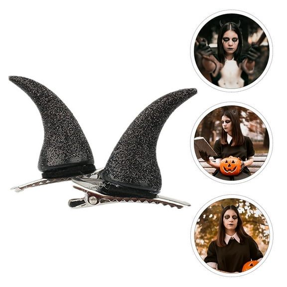Beaupretty Horns Devil Hair Clips Cosplay Photography Sessions 4Pcs 1.8x1.8x0.8in