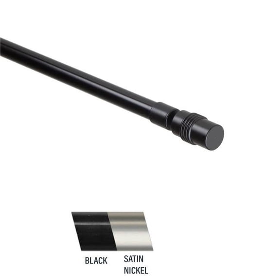 Central Design Fass 0.44 in. Curtain Rod, 18-28 in. - Black