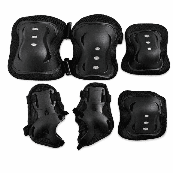 Protective Gear 6-Piece Set, Knee and Elbow Pads with Wrist Guards for Skating, Scooter, and Cycling
