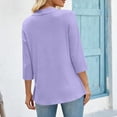 thumbnail image 6 of Womens Casual Open Front Cardigans Lightweight Soft Summer Draped Ruffles 3/4 Sleeve Cardigan, 6 of 7