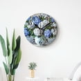 thumbnail image 4 of 16 Inch Wall Clock Battery Operated Silent Clock Decorative for Office, Kitchen, Outdoor, Living Room，Blue Flowers in a Bouquet Floral Pretty, 4 of 4